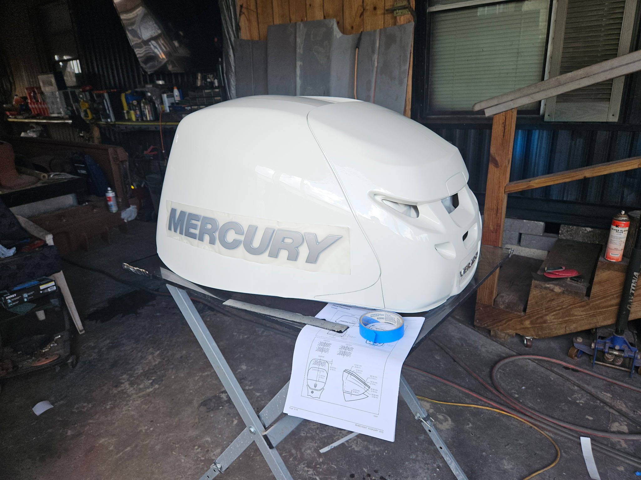 White Mercury Motor Covers thumbnail